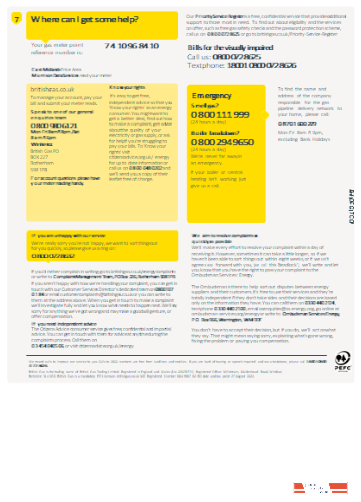 British gas utility business bill,  SCR, page 4 PSD template